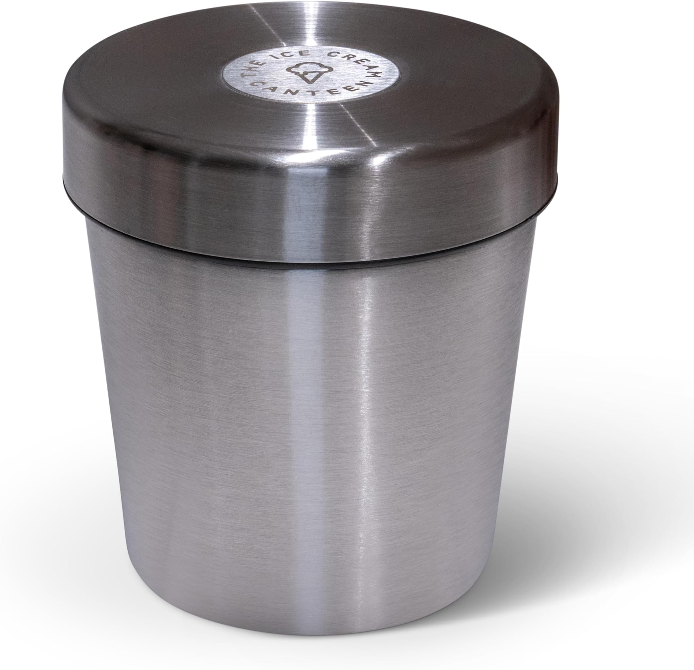 The Ice Cream Canteen Vacuum Insulated Ice Cream Pint Cooler Keeps Ice Cream Frozen for hours enjoy ice cream anywhere (Stainless Steel)