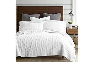 Levtex Home - Cross Stitch King Sized White Quilt Set