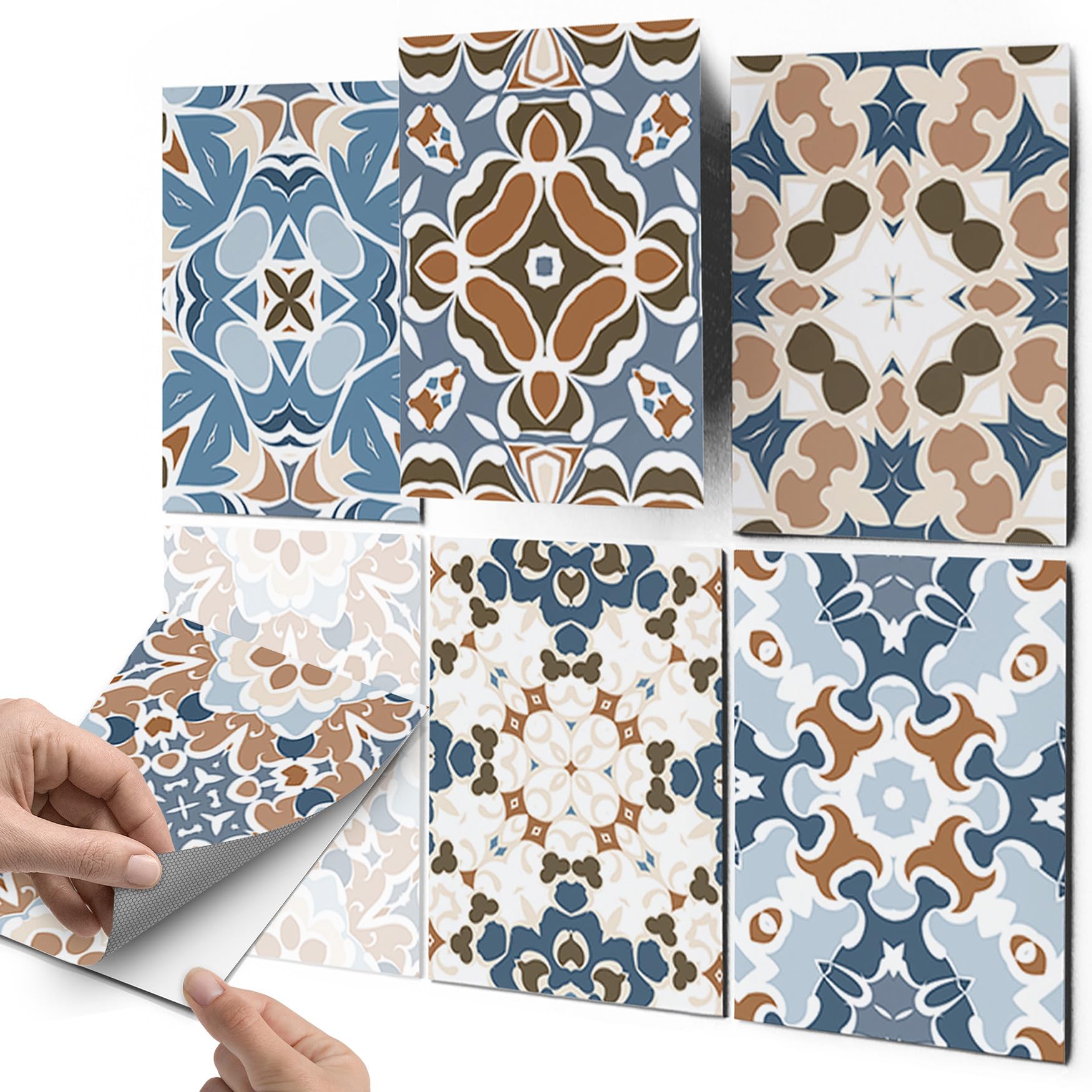 CREATISTO Mosaik Klebefliesen Stickerfliesen Fliesenfolie - Hochwertige Sticker Aufkleber für Wandfliesen I Stickerfliesen - Mosaikfliesen für Küche, Bad, WC Bordüre (15x20 cm I 18 -Teilig)