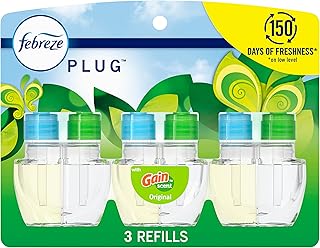 Febreze Odor-Fighting Fade Defy PLUG Air Freshener Refill, Gain Original Scent, (3) .87 fl. oz. Oil Refills