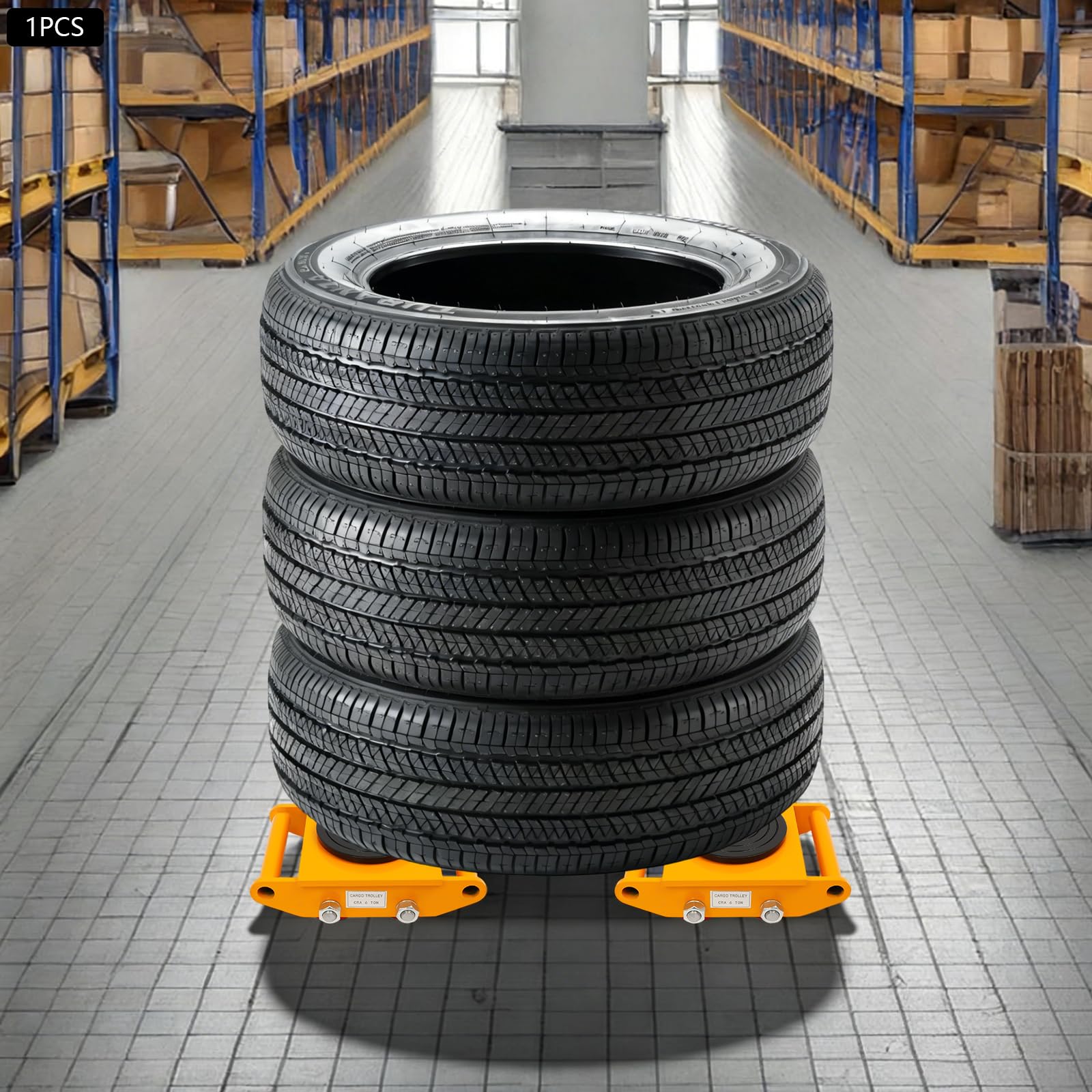 Pattini per Trasporto di Carichi Pesanti 6T, Ruote Industriali Carrelli Pattini in Acciaio al Carbonio Piattaforma Antiscivolo Rotazione 360° per Magazzino Officina Fabbrica