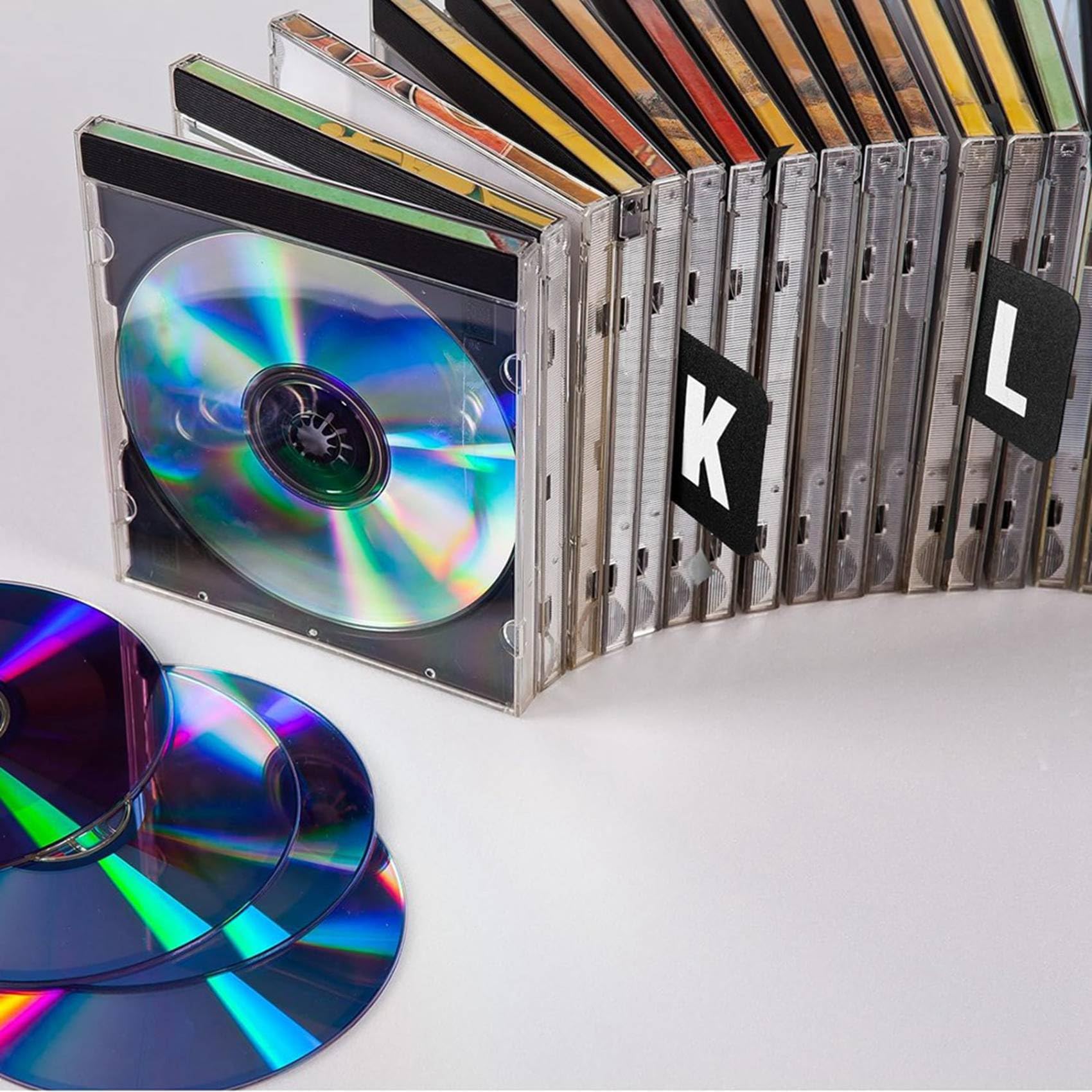 156 Pezzi Divisori per Dischi Intercalari Alfabetici DVD Separatori Alfabetici Organizzatore di Dischi con Alfabeto