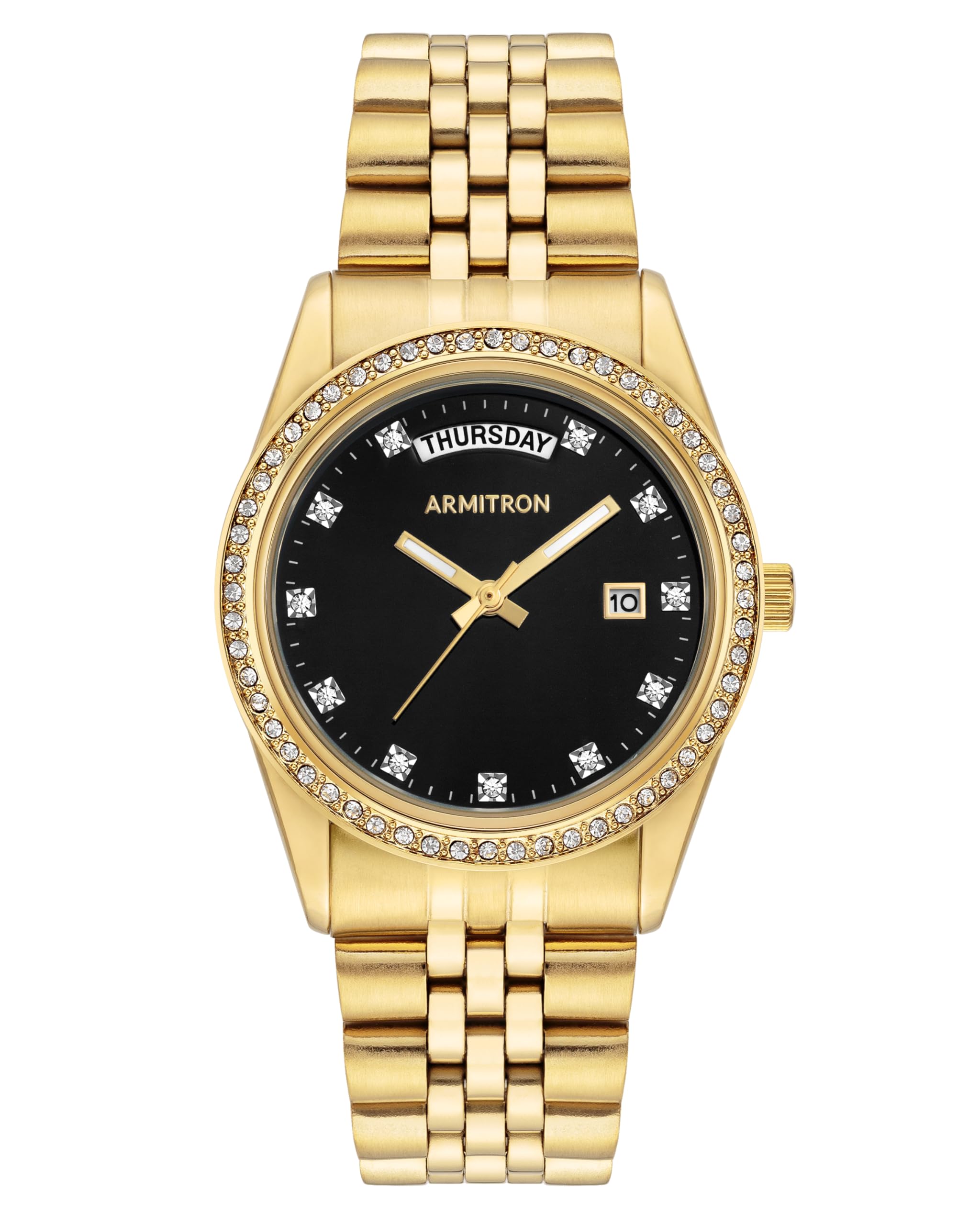 armitron womens genuine crystal accented daydate function br  display picture 3