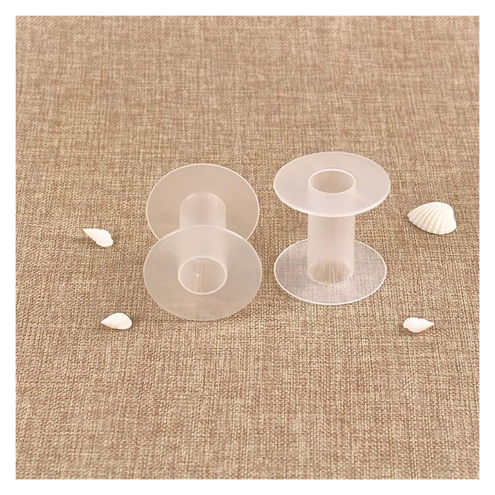 Bobina de papel vacía 10-100Pc 58mm plástico blanco transparente carrete de hilo vacío bobinas en blanco bobinadora coser herramienta de almacenamiento de punto de(5.5X7X18,20Pcs)