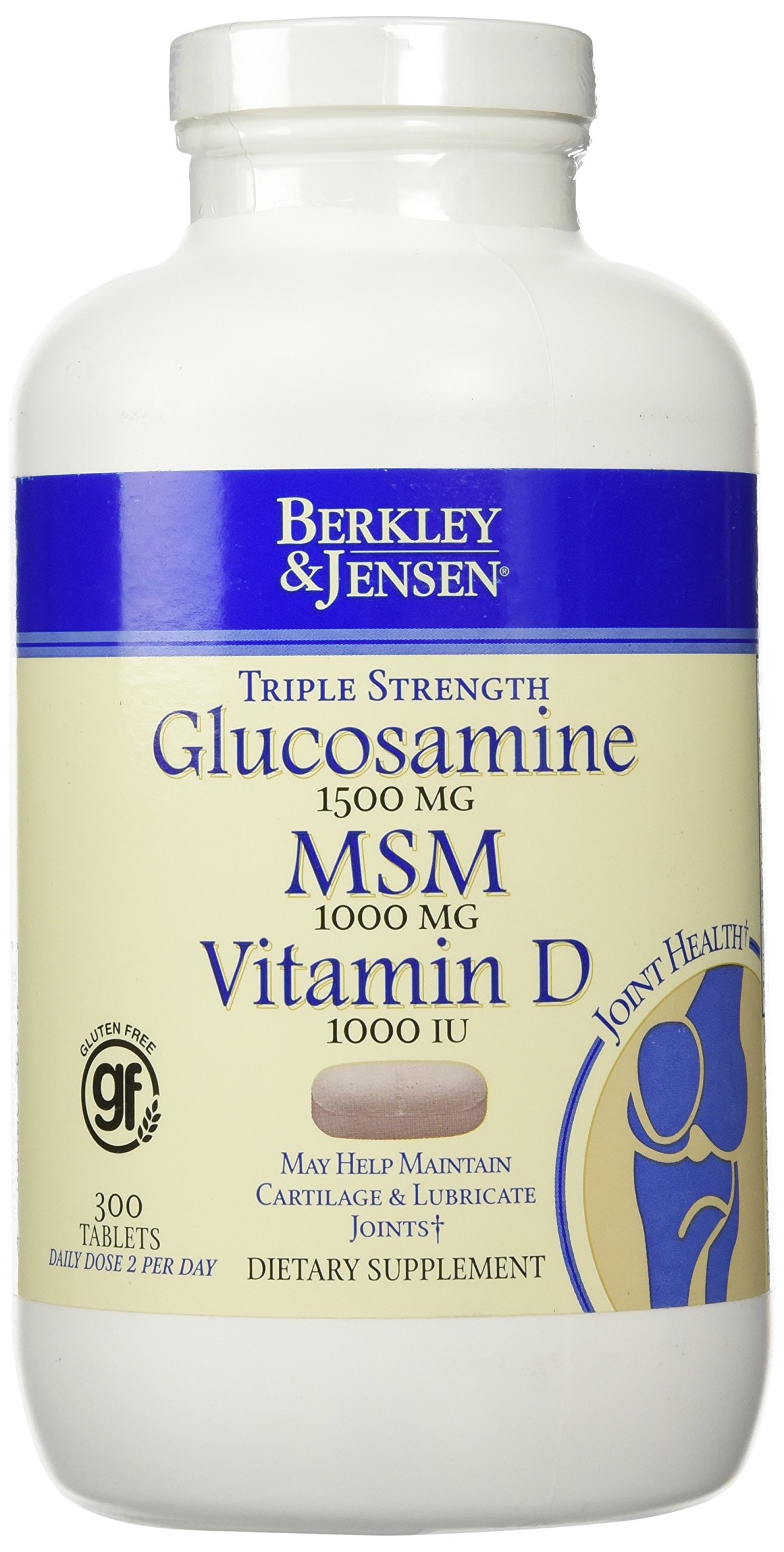 Buy Berkley and Jensen Triple Strength Glucosamine 1500 mg MSM 1000 mg