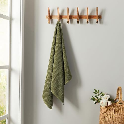 Miniatura 9 de Great Bay Home - Juego de toallas de baño y para cara, 100% algodón, 2toallas de baño, 2toallas de mano y 2toallas de cara, secado rápido, colección