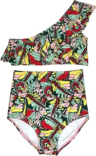 SwimZip Girls One-Shoulder + High Waist Bottom Swimsuit (2 Piece) UPF 50+ Price In India