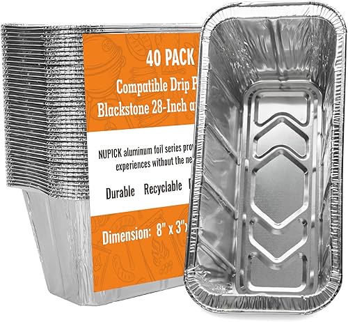 NUPICK Paquete de 40 forros para vasos de grasa para Blackstone de 17"28"36", forros de bandeja de goteo para Blackstone 5017, forro de bandeja de