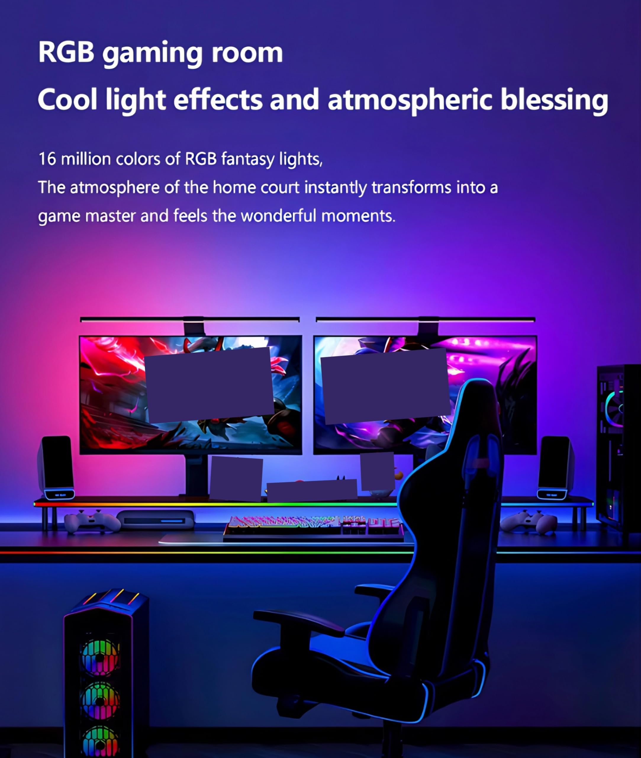 Światła LED do Podświetlenia Monitora, Synchronizacja Ekranu LED Oświetlenie Otoczenia z Wieloma Trybami Oświetlenia, Pasek LED USB RGB do Sypialni, PC, Monitor do Gier