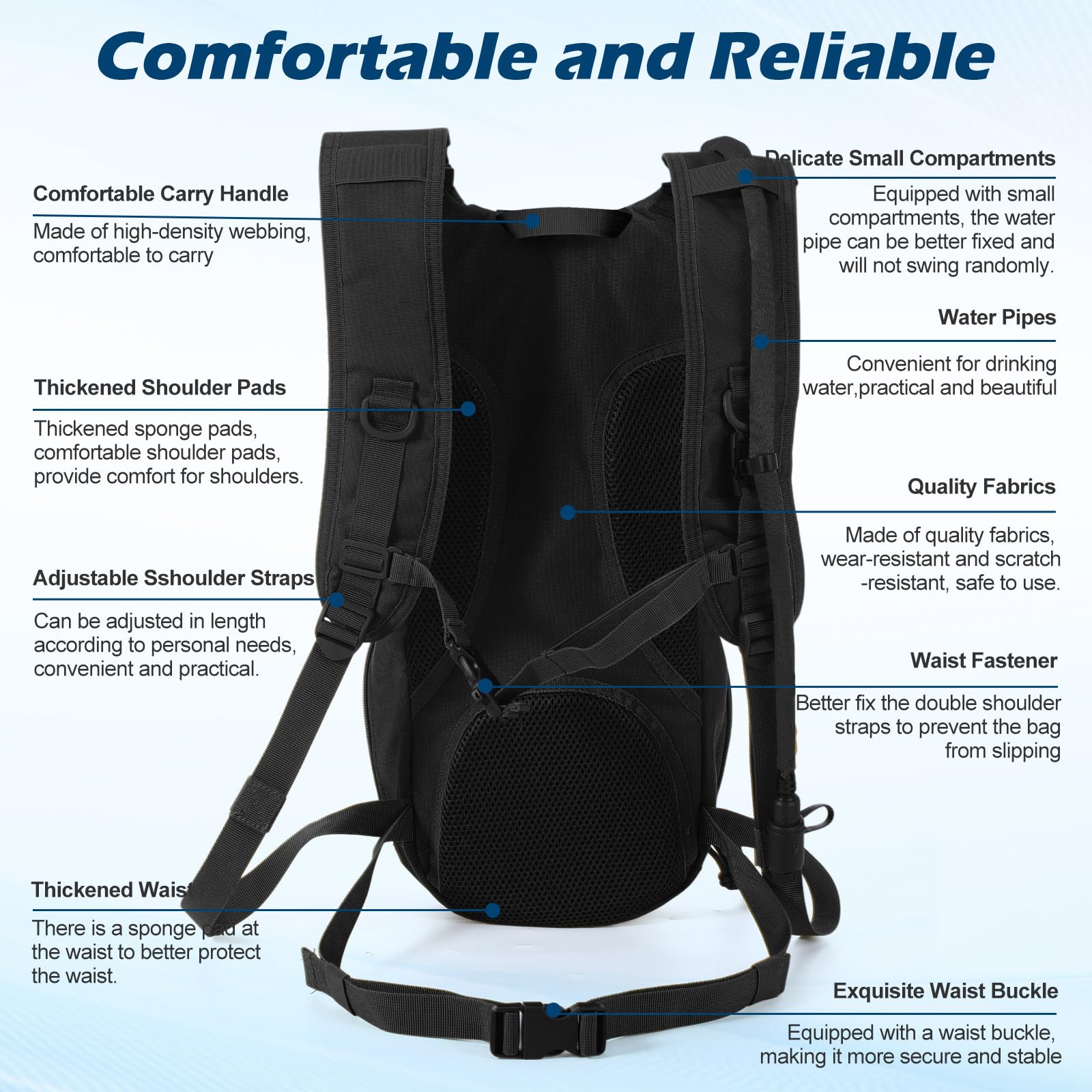 Liliful 1 pz zaino tattico di idratazione con 3l TPU vescica d'acqua tattico Molle zaino di idratazione per uomo donna escursionismo ciclismo corsa arrampicata