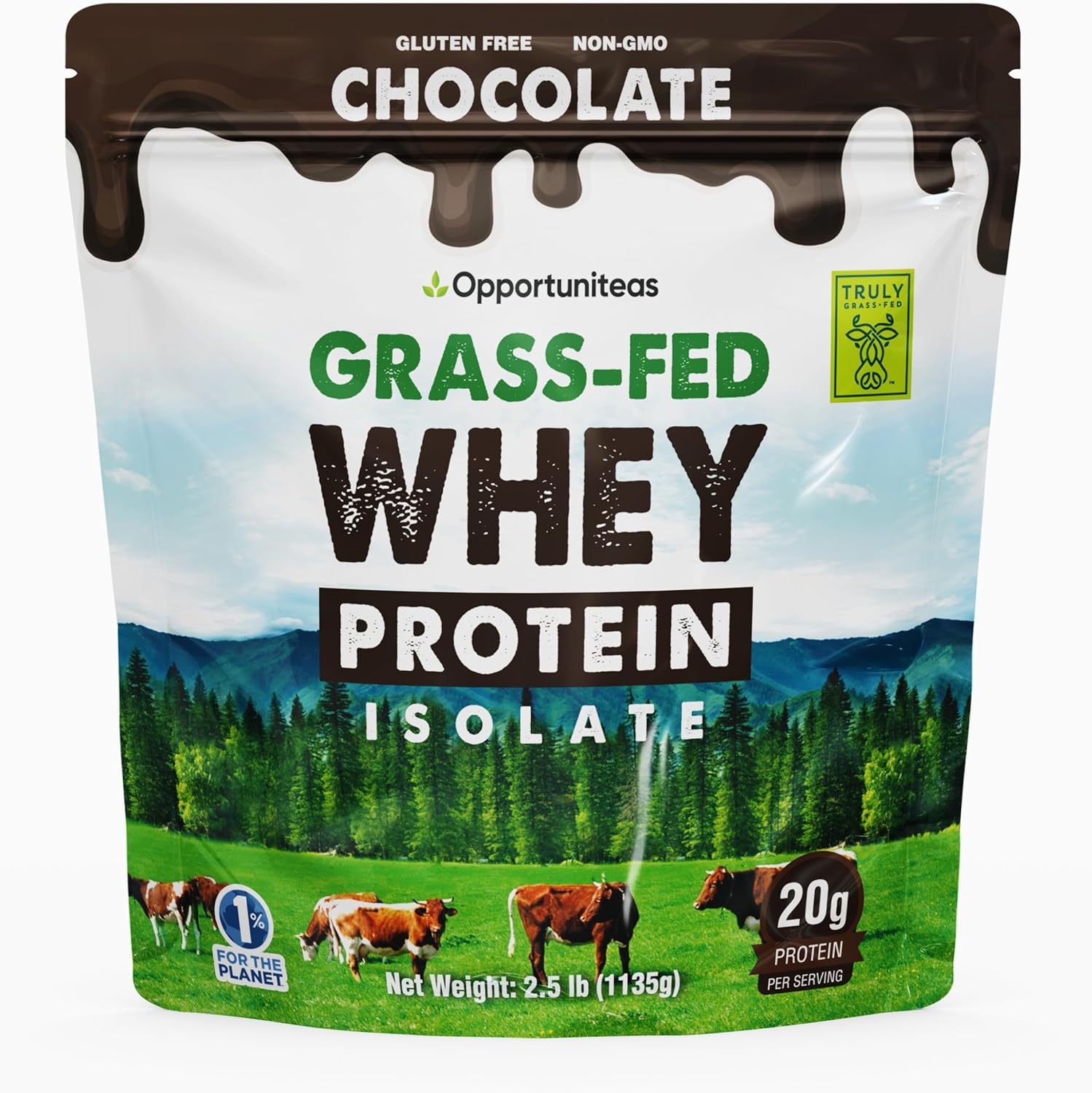 Grass Fed Chocolate Whey Protein Isolate Powder