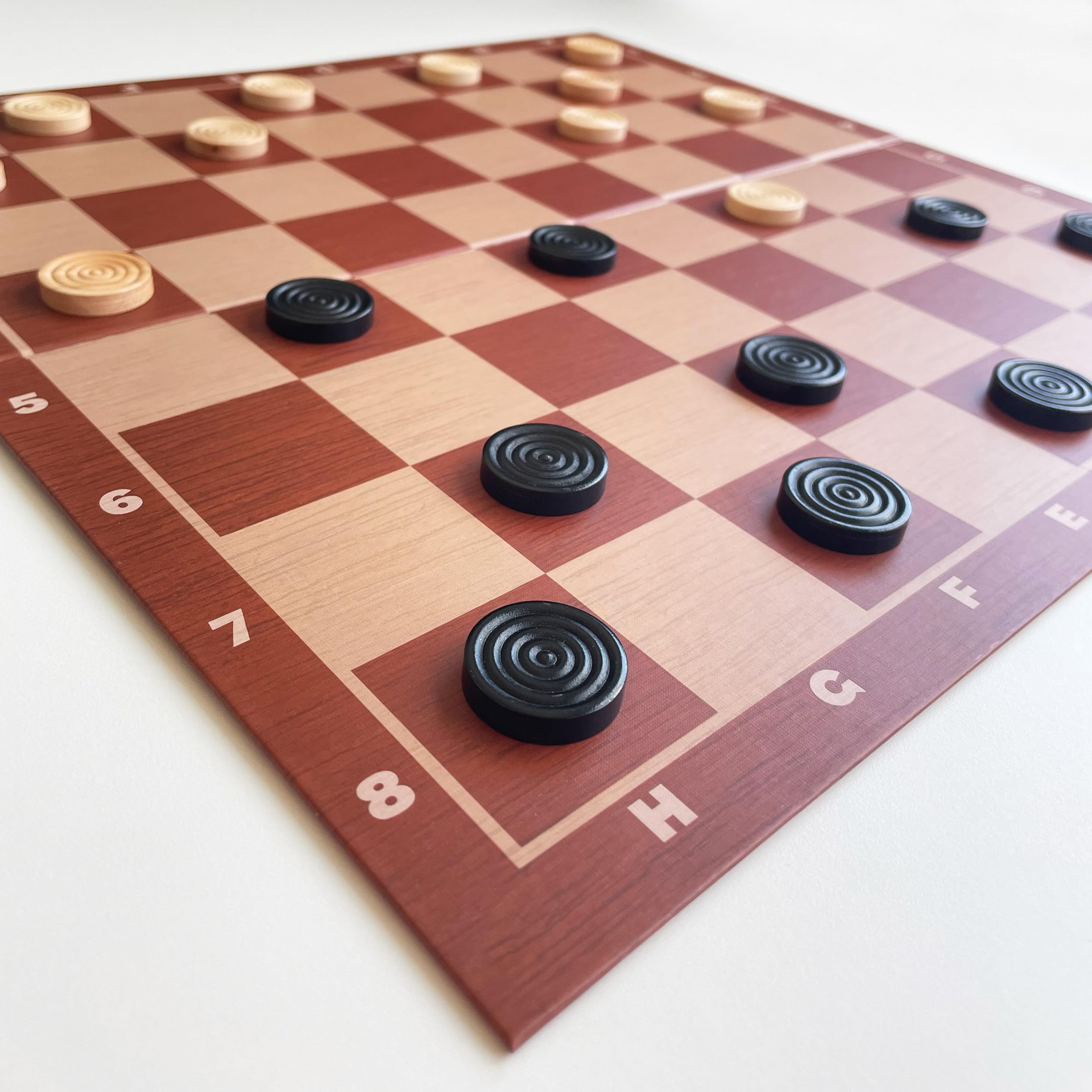 Goliath - Checkers - Jeu de Dames Premium pour Enfants dès 6 Ans - Plateau de Jeu Pliable - Pions en Bois - Prenez Les Pions de l'Adversaire - Stratégie et Réflexion - 2 Joueurs