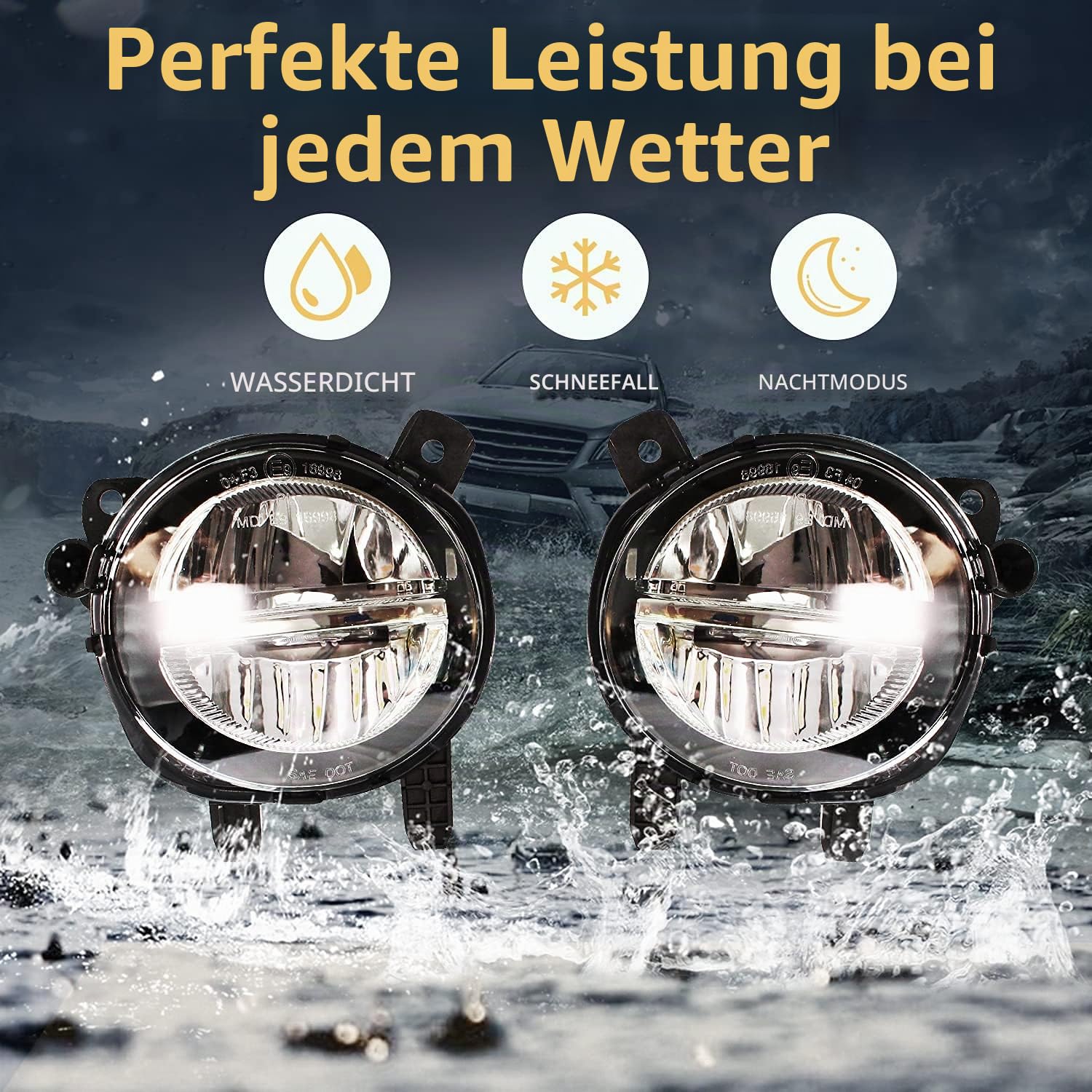 Nebelscheinwerfer für 2010-2018 F30 F31 F20 F21 F32 F33 F34 F36 F22 F23 F45 F46 - LED Direkter Austausch oder LED zu Halogen - Ein Paar Mit Sauberer Linse WISCOL