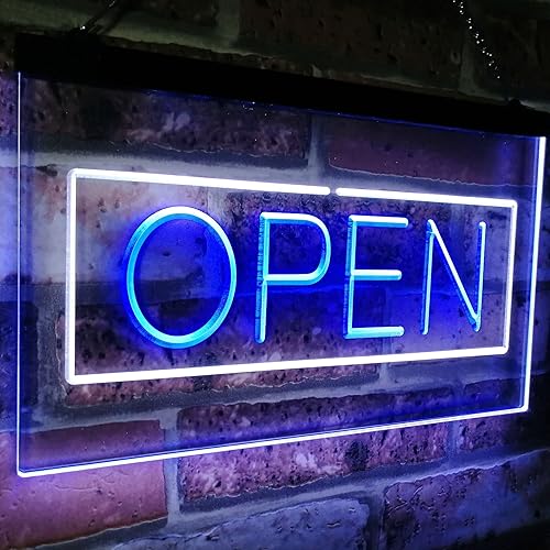 Miniatura 9 de ADVPRO Abierto Shop Exhibición Rectángulo de doble color LED Letrero de neón blanco y verde 16 x 12 pulgadas st6s43-i2019-wg