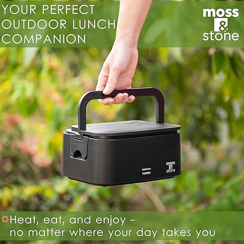 Miniatura 4 de Moss & Stone Lonchera eléctrica turquesa calentador de alimentos para adultos, calentador portátil de 80 W para el trabajo con recipiente de acero