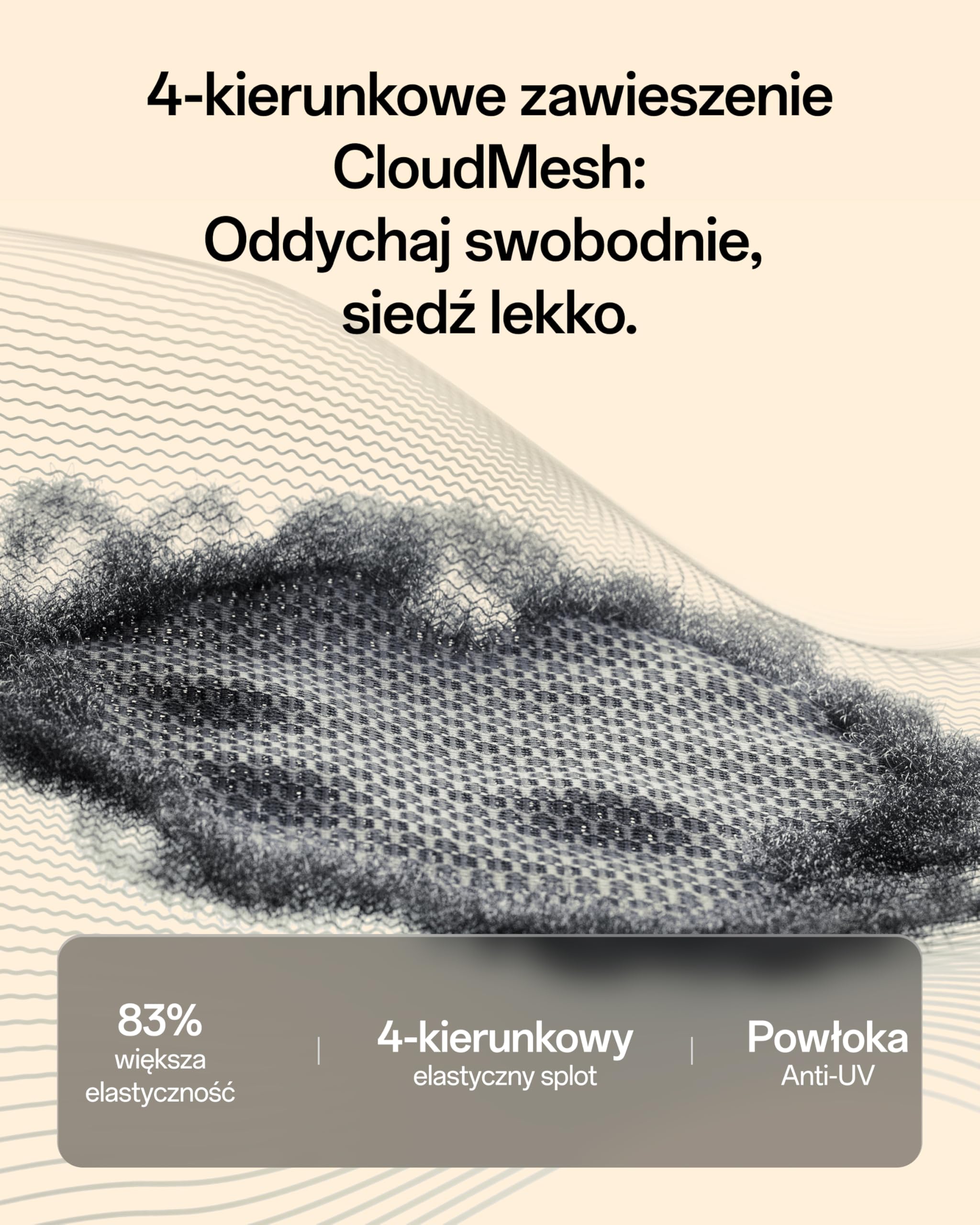 Hbada E3 Air Edycja 2026 Ergonomiczne Krzesło Biurowe, Fotel do Pracy Zdalnej z Siatki, 3-strefowe Wsparcie Lędźwiowe, Zagłówek, Podłokietniki 4D, Nachylenie 140°, Białe, Podnóżek