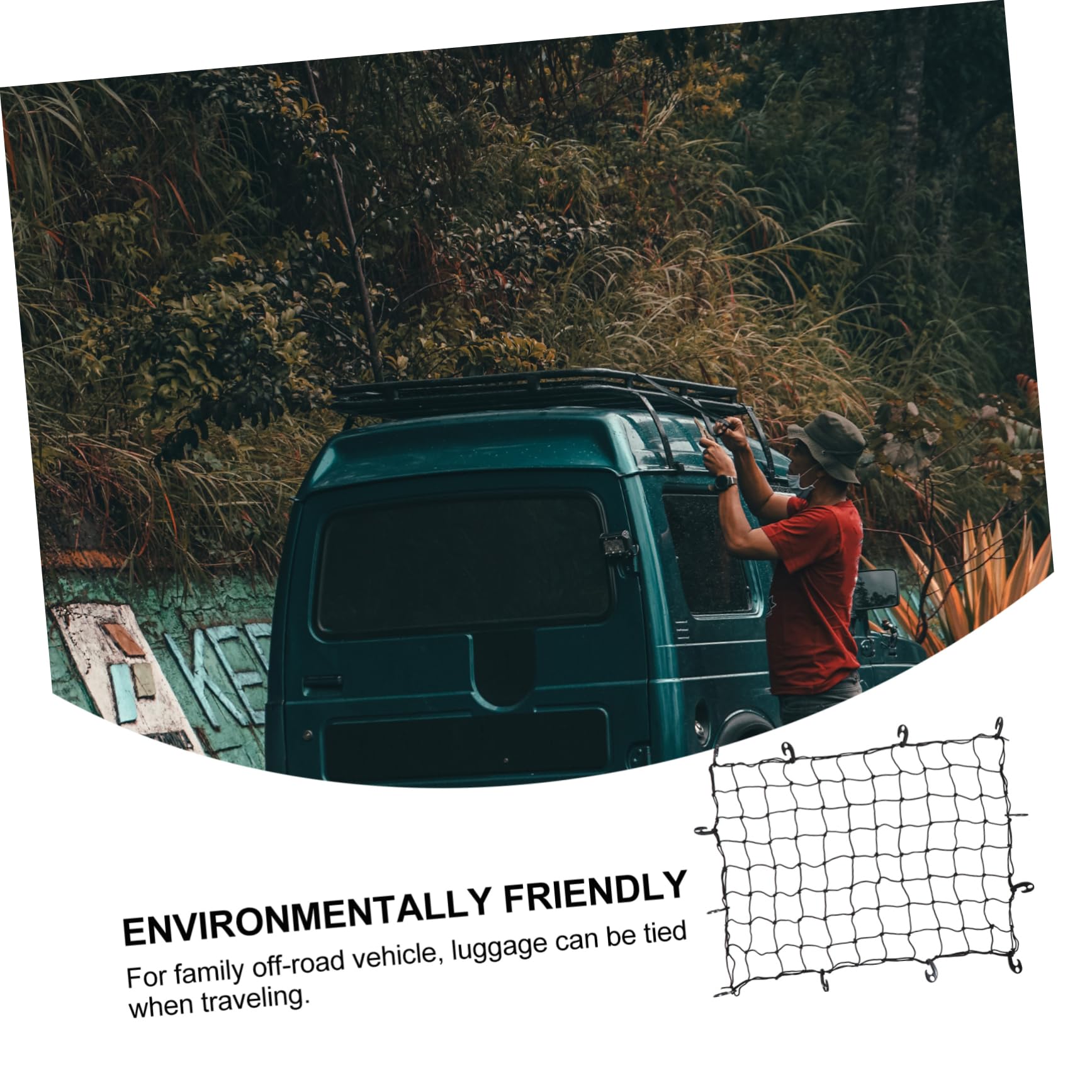 MAGICLULU Rangement Caoutchouc pour Filet en Voiture et Coffre Élastique de Noir 120x90cm Organiseur Robuste pour Bagages sur Porte-Bagages de Toit Remorques