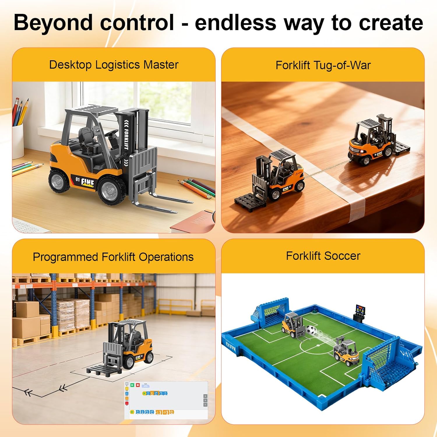 mini RC Forklift Toy - 1:64 Alloy Remote Control Crane with Liftable Forks,STEM Educational Construction Vehicle for Kids Age 6-12,Christmas Birthday Gift(mini Forklift)