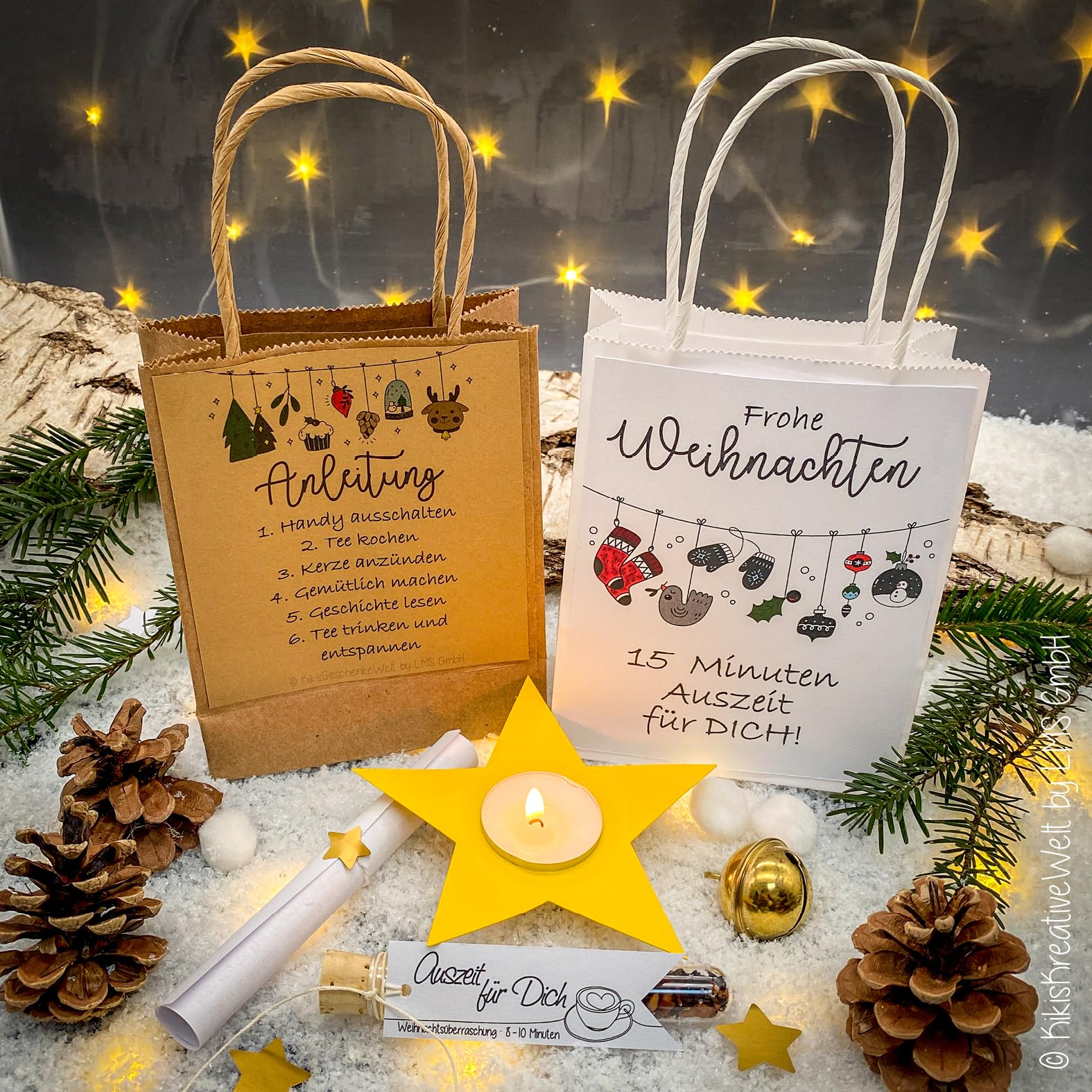 15 Minuten Weihnachten Auszeit für Dich - Geschenk in der Tüte, Geschenk, Aufmerksamkeit, Antistress (10, Natur)