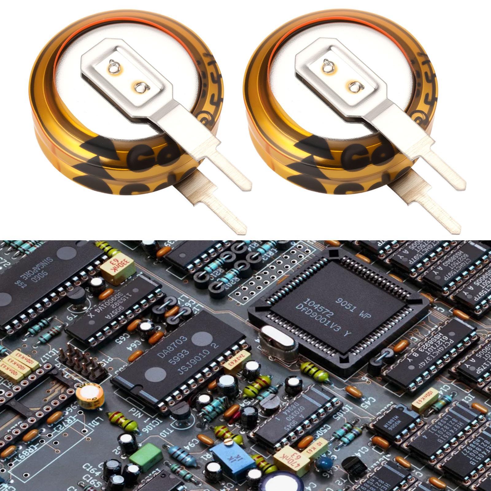 5x Superkondensator 0,1F 5,5V – Gold, Für Elektrowerkzeuge, Spielzeug, Solaranwendungen & Notstrom – Lange Lebensdauer, Schnelles Laden