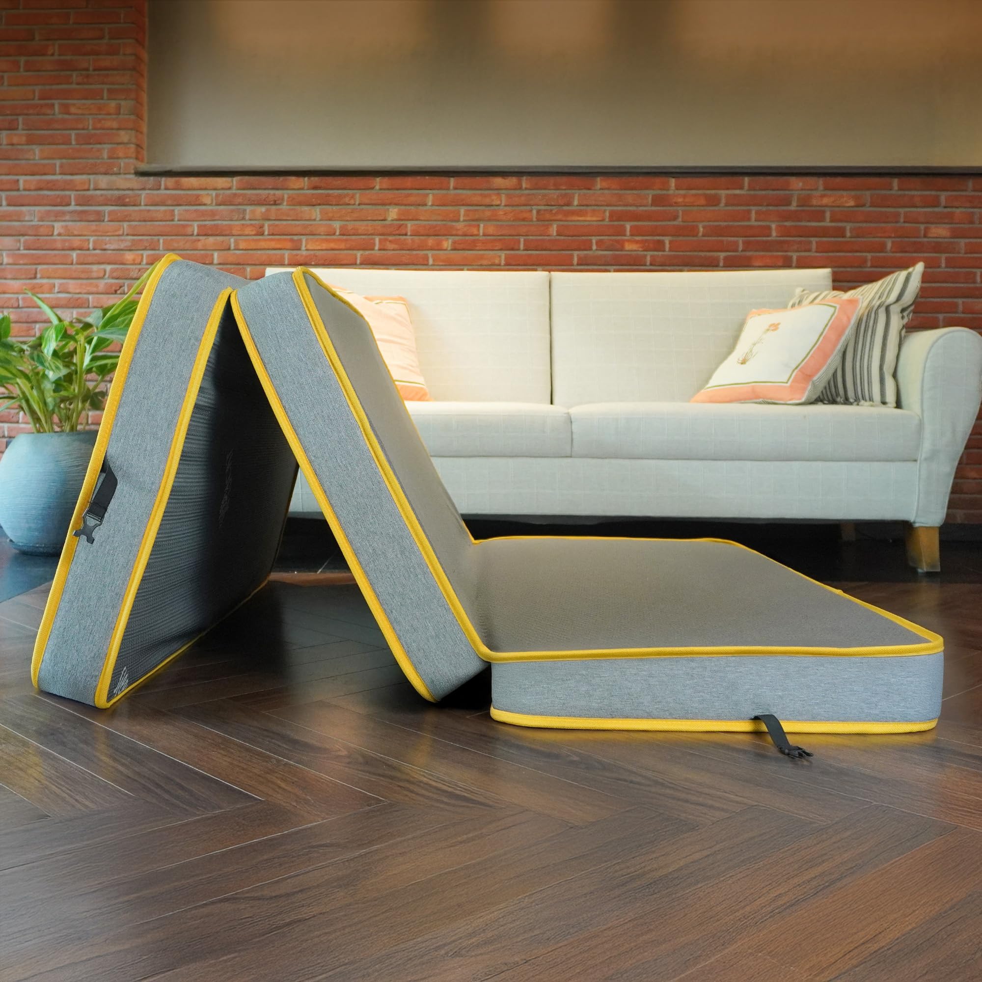 SleepyCat Tri-Fold Foldable Mattress for Floor & Travel | Lightweight, Portable & Compact Sleeping Bed | Ideal for Single & Double Use | Easy Storage & Comfort Support (Single, 72x36x4 Inches)