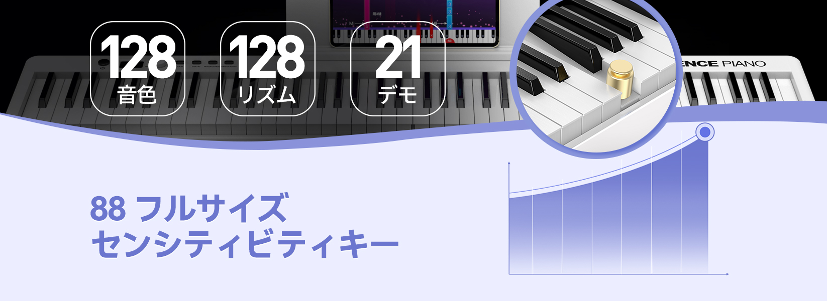 Amazon | TERENCE 電子ピアノ 88鍵盤 折り畳み式 キーボード 充電式