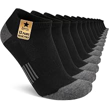 13 Pairs Mens Ankle Socks Size 10-13, Lightweight Athletic Running Socks, Breathable Low Cut Socks for Men
