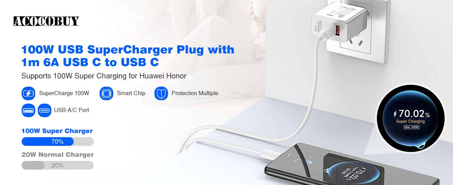 Cavo USB-C compatibile con Honor 200 Smart - Cavo di ricarica