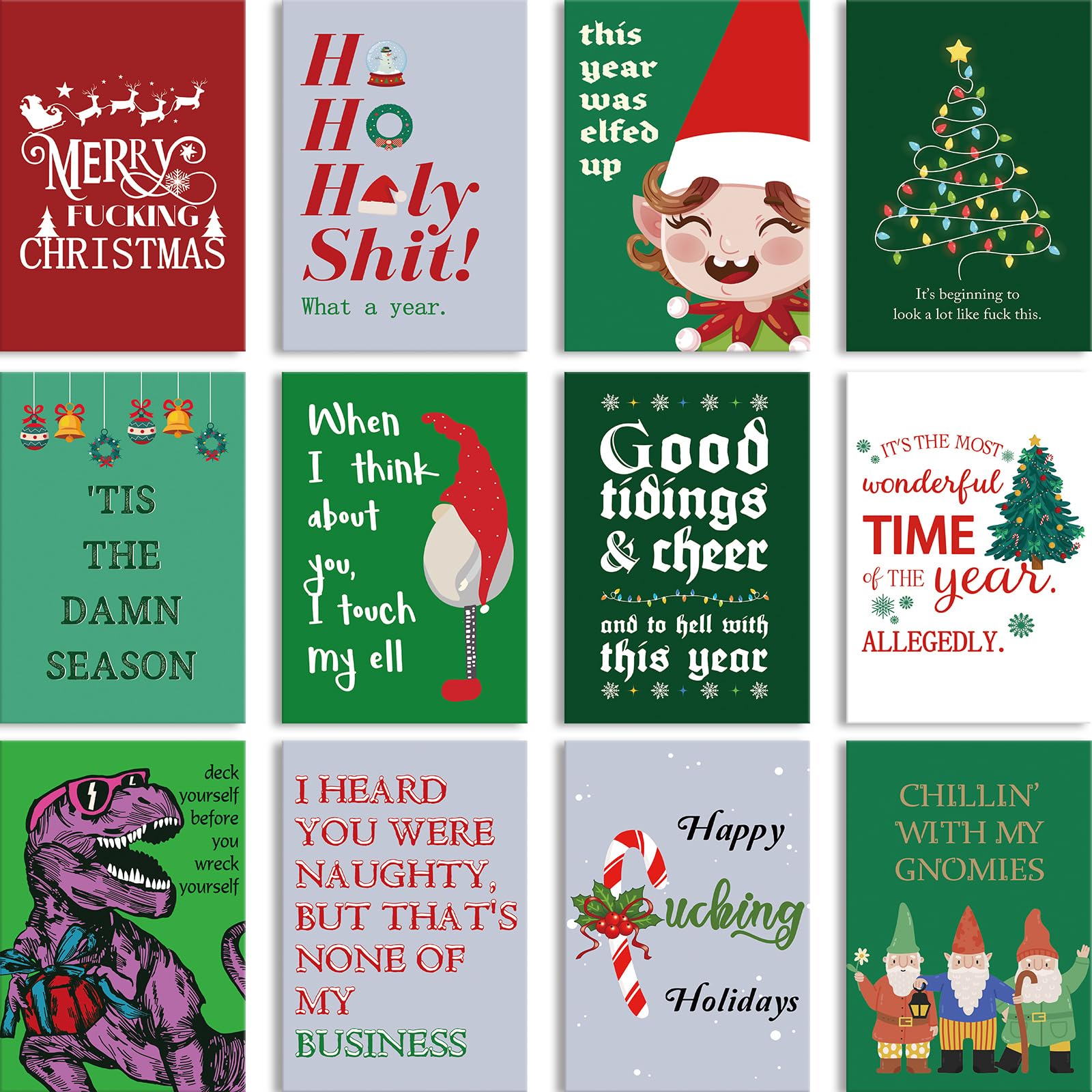 Amazon.com : Obbyidk Funny Adult Christmas Cards Set, 24 Naughty Christmas Note Cards with Envelopes & Sealing Stickers, 4 x 6 In, 12 Assorted Designs of 2 Each, Humorous Xmas Stationery Set amazon-com-obbyidk-funny-adult-christmas-cards-set-24-naughty-christmas-note-cards-with-envelopes-sealing-stickers-4-x-6-in-12-assorted-designs-of-2-each-humorous-xmas-stationery-set