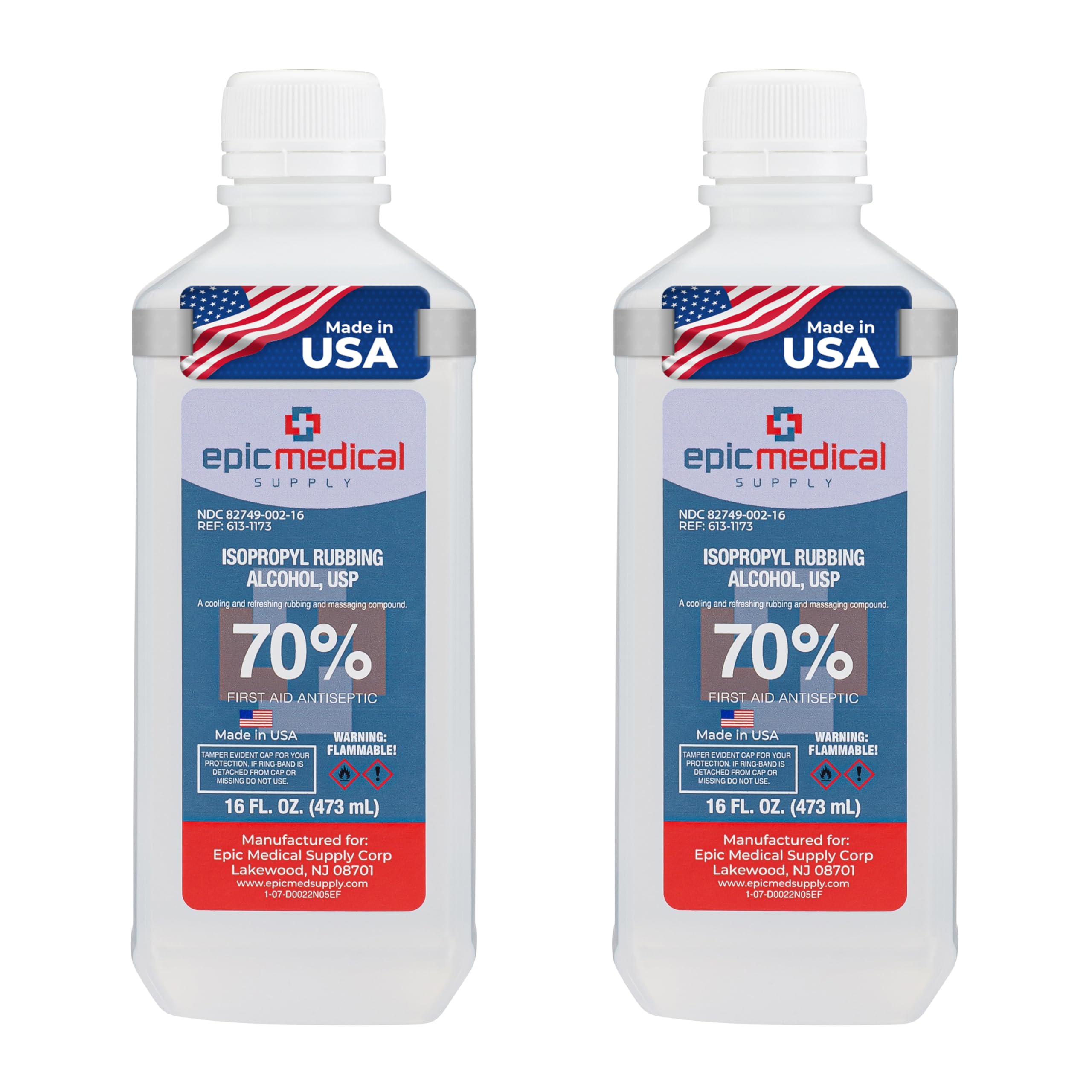 70% Isopropyl Alcohol 70 Percent Rubbing Alcohol 70 Percent USP, 16 oz. Bottle, Multipurpose First Aid Antiseptic for Minor Wounds, Cuts, Scrapes and Burns | Home Cleaning and First Aid Tool (2)