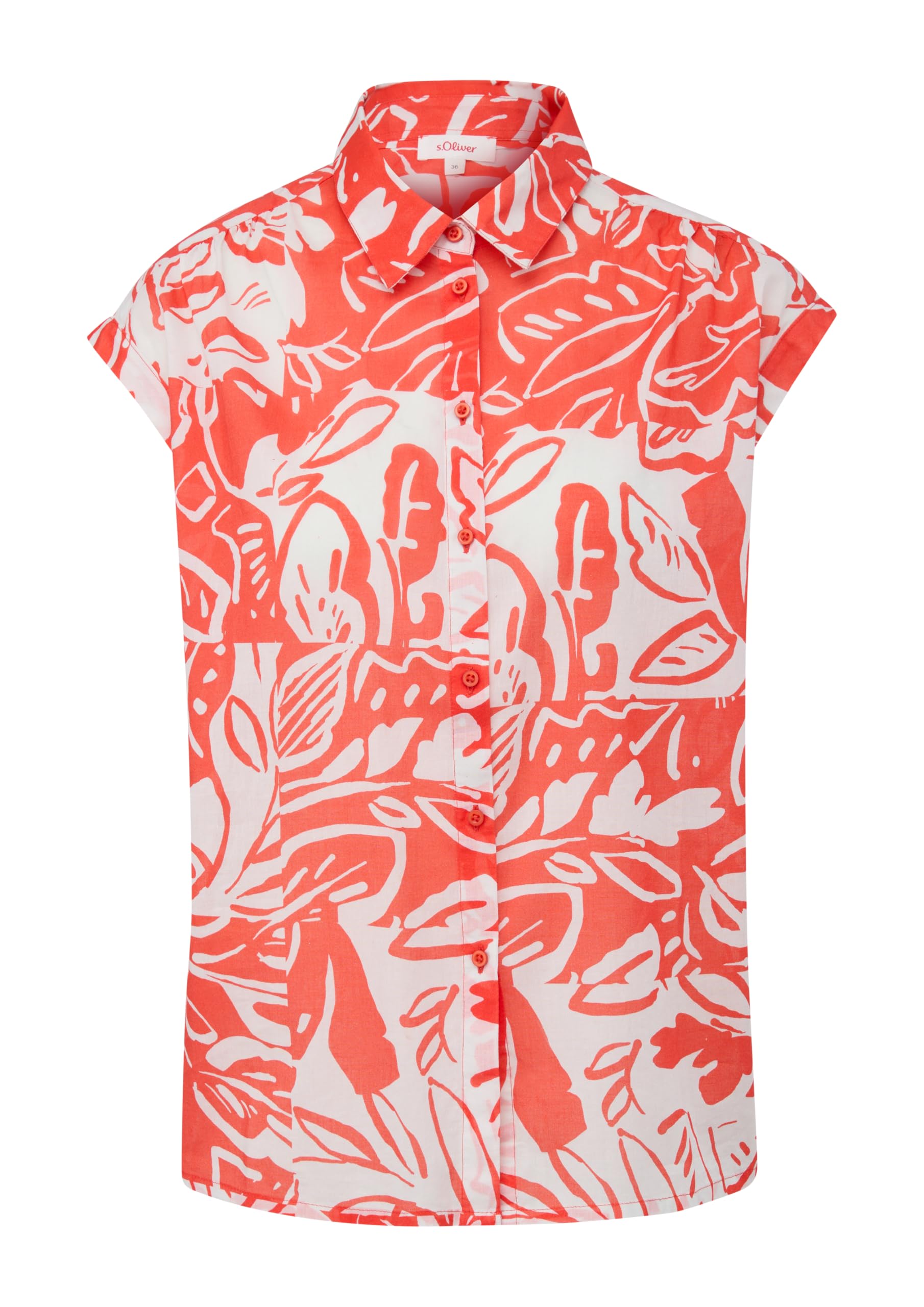 s.Oliver Short-Sleeved Blouse, Orange, 14