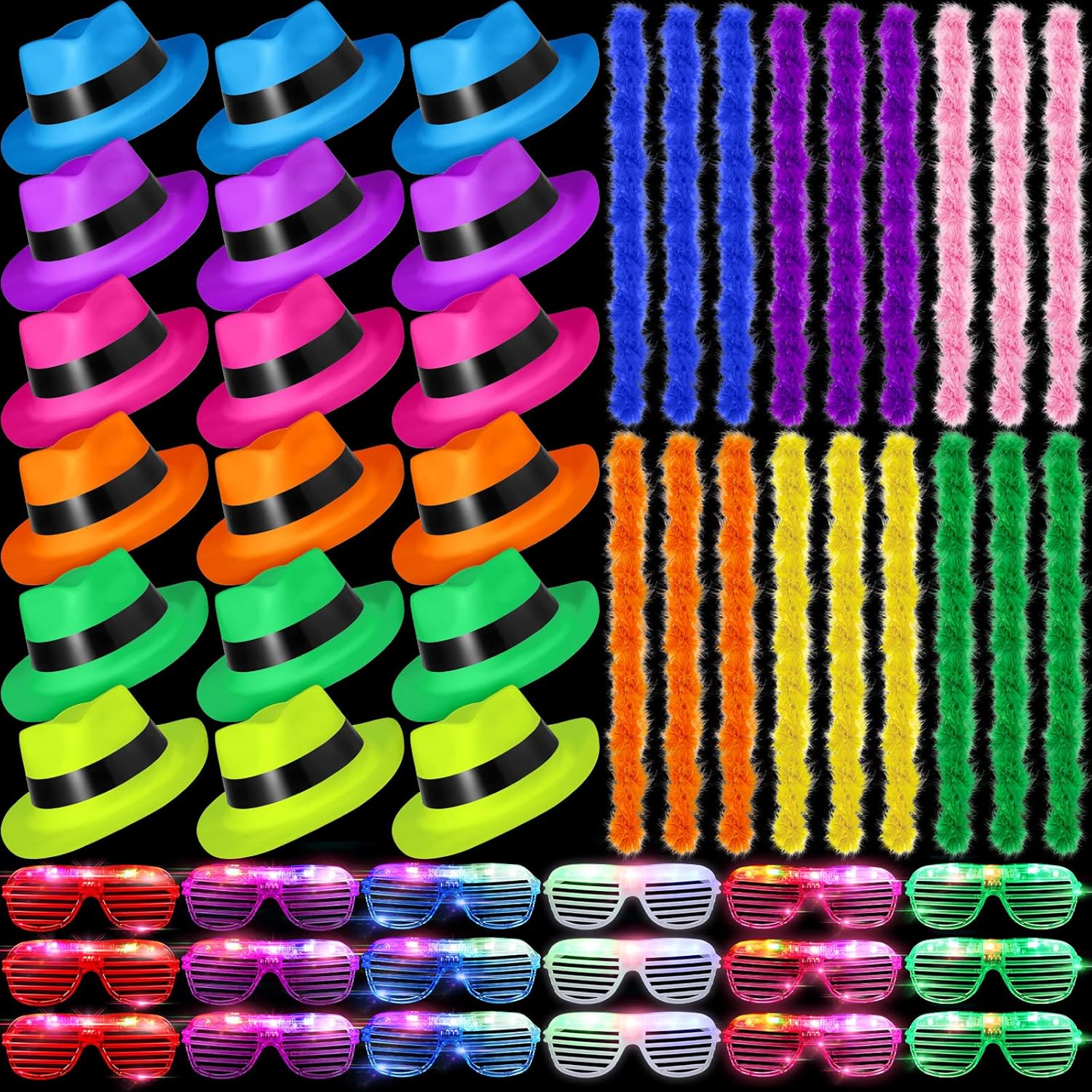 Maitys 54 Pieces Neon Party Supplies Glow in The Dark 18