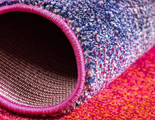 Miniatura 6 de Unique Loom Colección Estrella, alfombra de área degradada, puesta de sol, abstracto, colores brillantes, 10 pies 6 pulgadas x 16 pies 5 pulgadas,