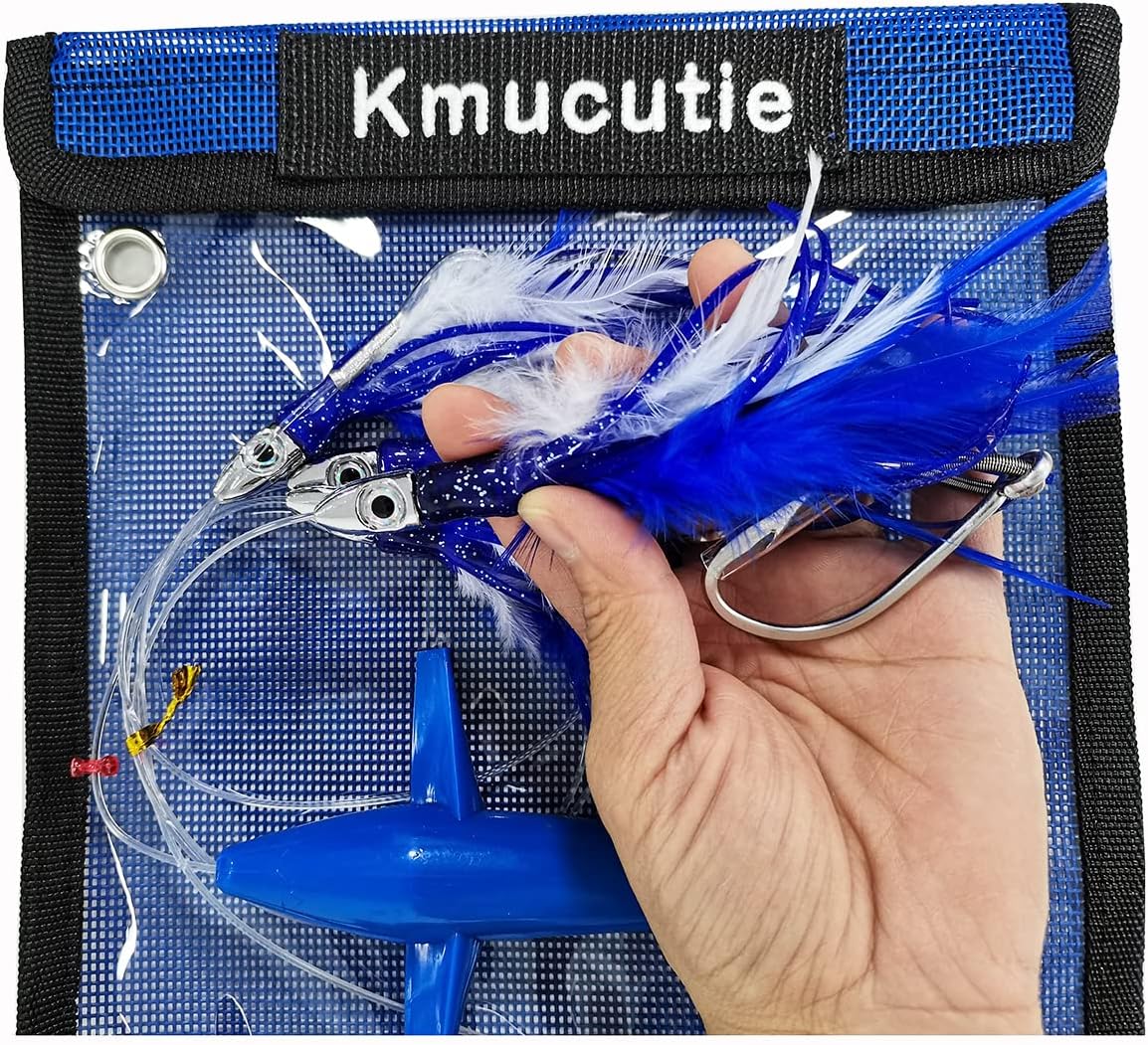 Kmucutie One Set of seawater Big Game Fishing Bait Marlin Tuna Trolling Lures with Bag Fishing Tackle