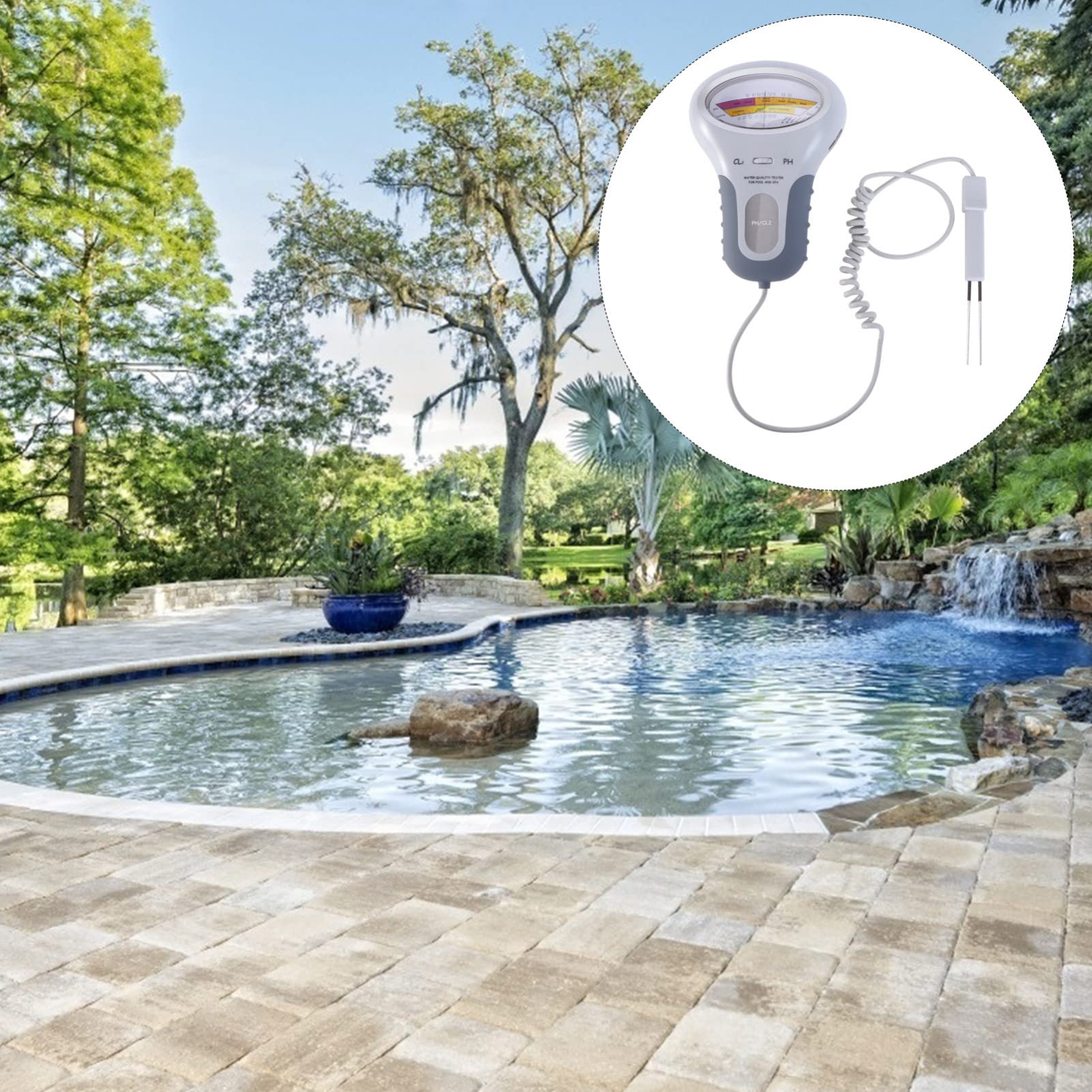 BESPORTBLE Tester per Acqua Digitale Rilevatore di PH Residuo Misuratore di PH per Piscina Kit Tester Elettronico per Piscina Facile da Usare