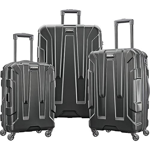 Samsonite Centric Hardside Expandable Luggage with Spinner Wheels, Black, 3-Piece Set (20/24/28)