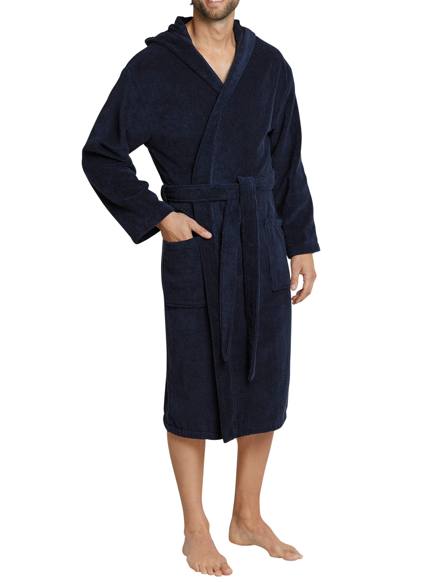Schiesser Men'S Bathrobe - Blue - Blau (815-Navy) - 50 (Eu) (Brand Size: M)