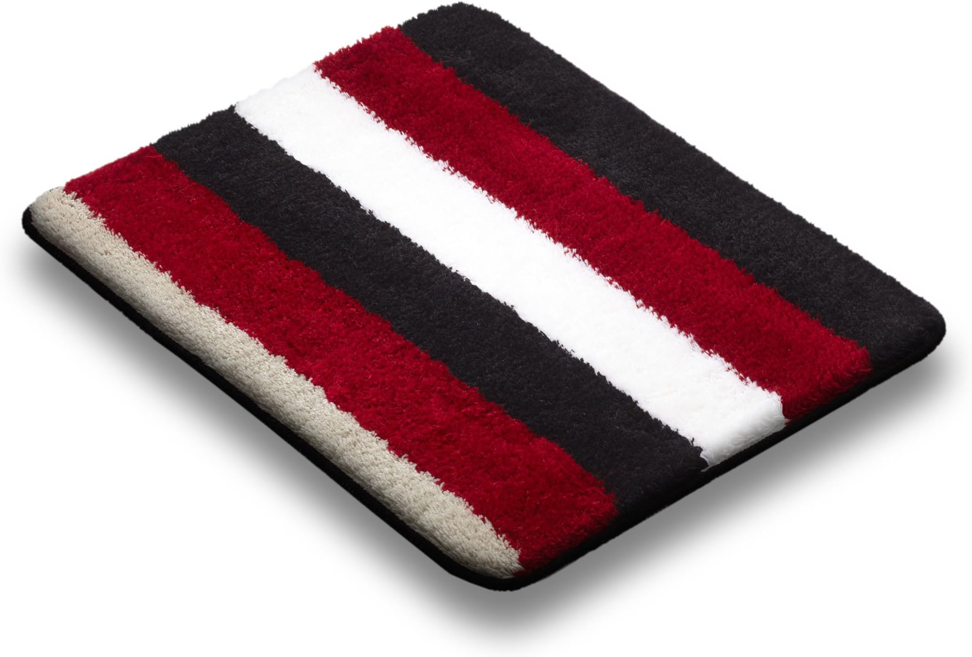 Vonella Stribes 14132 bath mat with cut-out, 60 cm x 50 cm, 100% polyacrylic, red