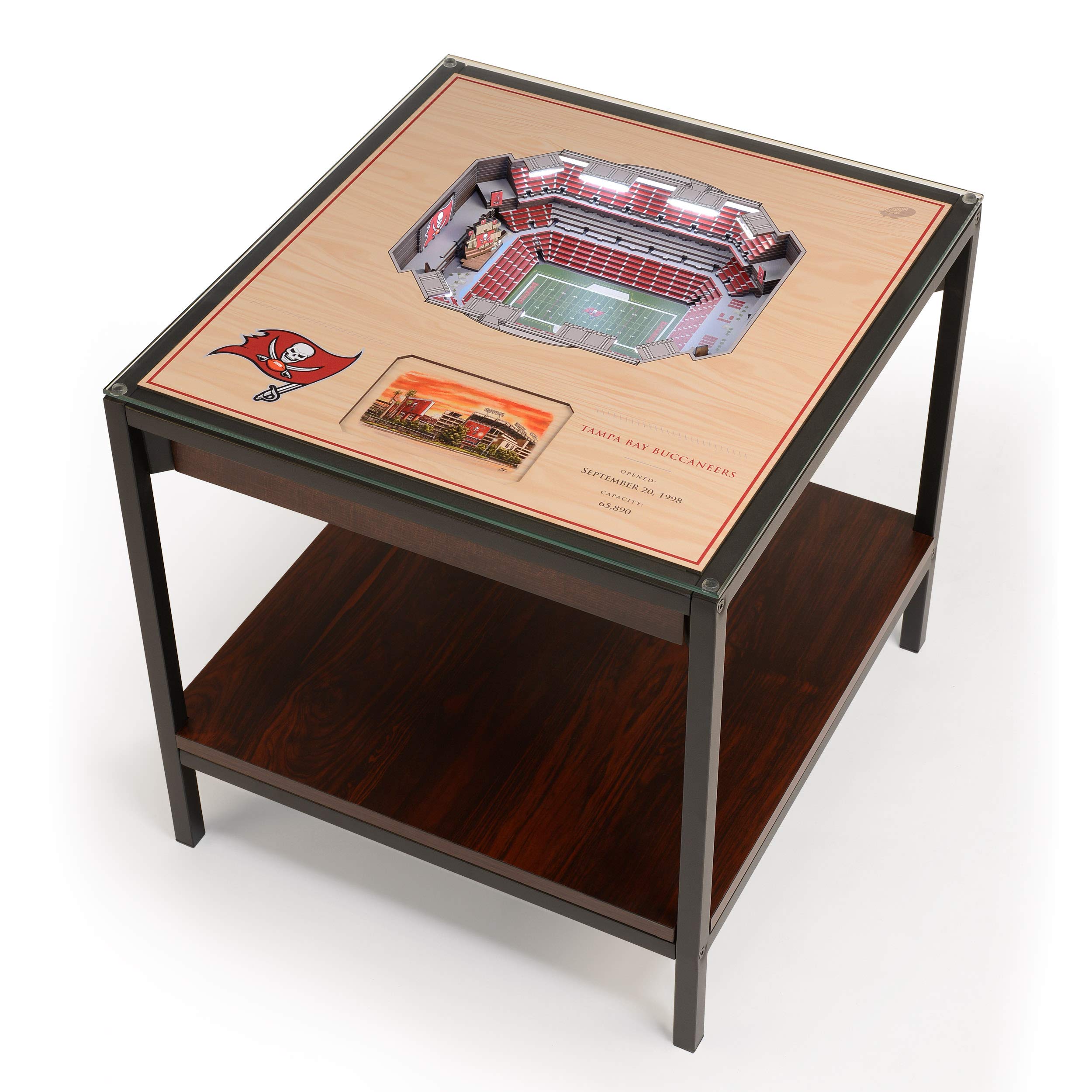YouTheFan NFL Tampa Bay Buccaneers 25-Layer StadiumView Lighted End Table