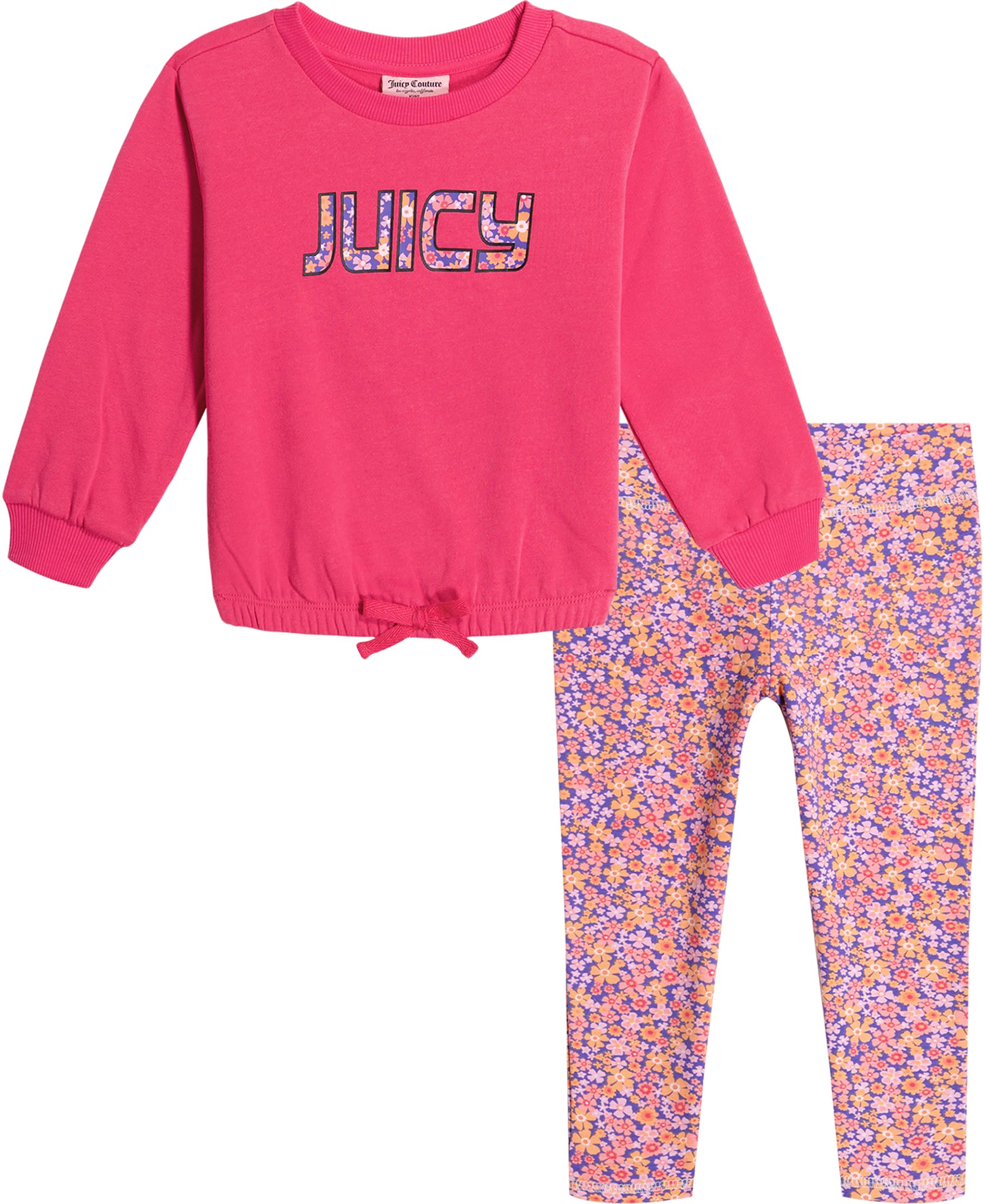 Juicy Couture Baby Girls 2 Pieces Legging Baby and Toddler Layette Set, Fuchsia Purple/Print, 12M US