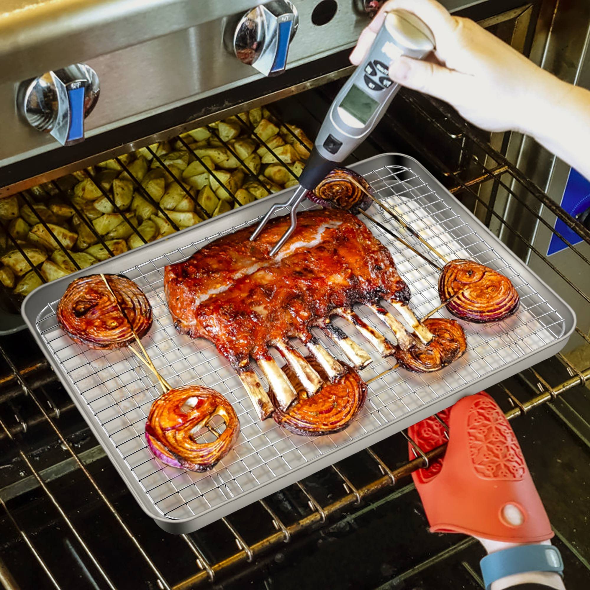 Griglia In Acciaio Inox 3 Pezzi - 40cm Per Forno E Raffreddamento - Foto 14