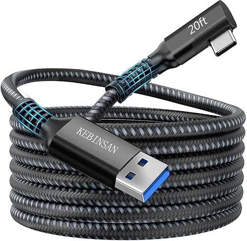 Oculus Quest 2 Link VRrealidad virtual de 20 pies para juegos de PC USB 32 Gen1 5 Gbps tipo C a USB tipo A transferencia de datos de alta velocidad