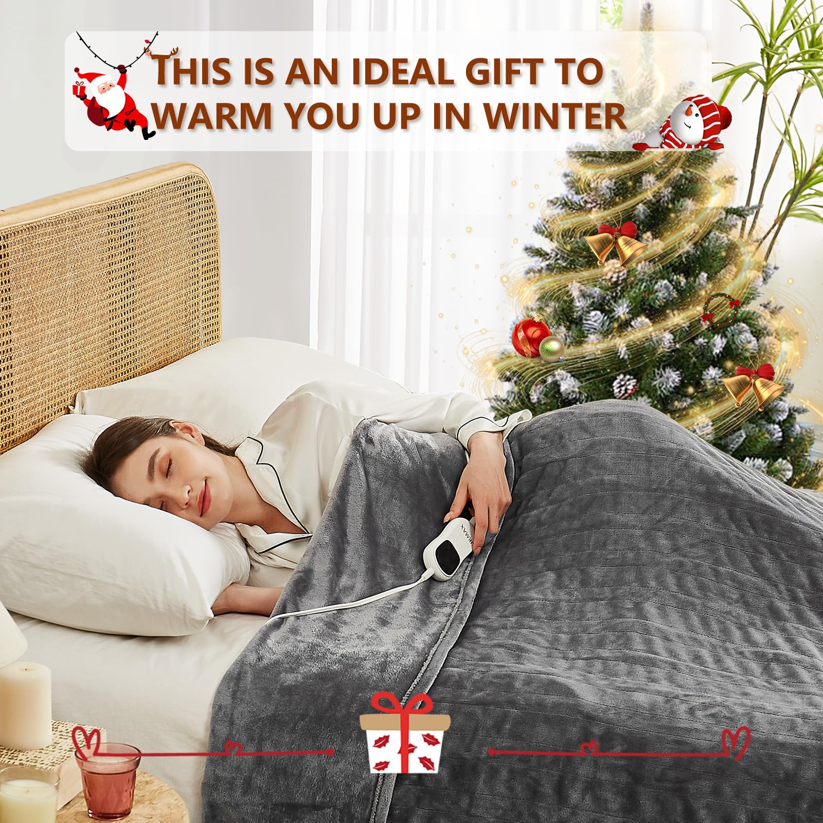 JKMAX Electric Heated Blanket - Queen Size 84