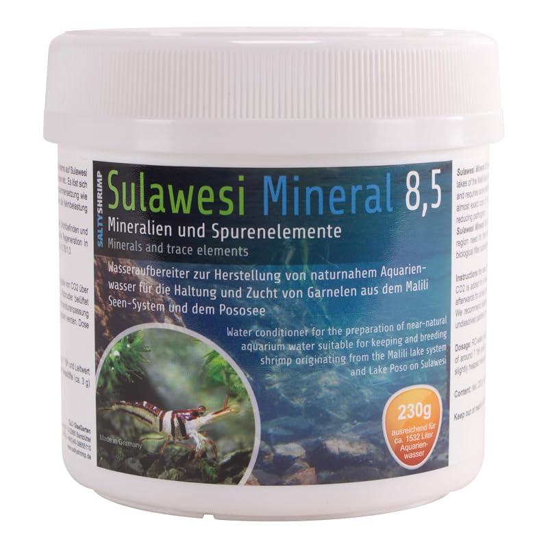 Remineralizador para aquário Sulawesi Mineral 8.5 para camarões Cardinal SALTYSHRIMP 230 g