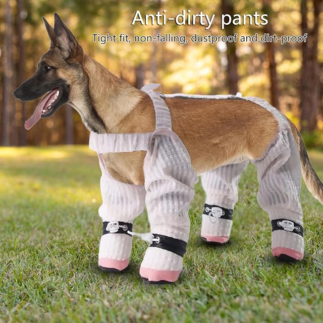 Foto 5 de 8 de Ldabrye Pantalones antisuciedad para perros, tirantes, zapatos para botas, leggings, antideslizantes
