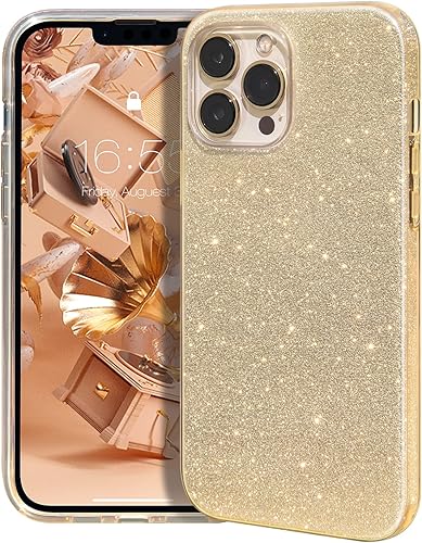 MATEPROX Funda compatible con iPhone 13 Pro Max de 6.7 pulgadas (dorado)