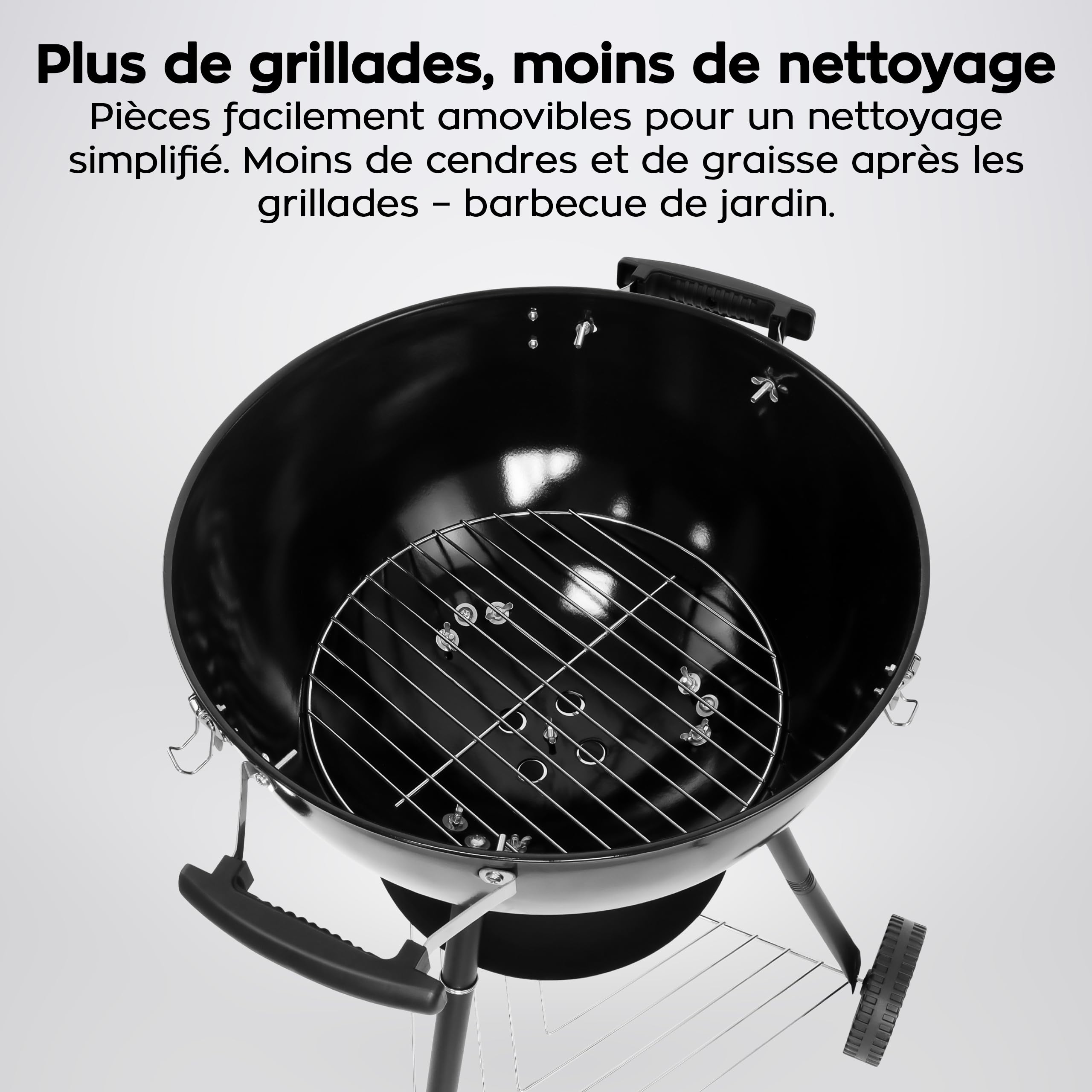 GREGMAN Roast 60 Barbecue Électrique & Charbon 5 kW | Gril Hybride Extérieur avec Couvercle | Thermostat | Ventilation | Moins de Fumée | Facile à Nettoyer | Terrasse Jardin Balcon
