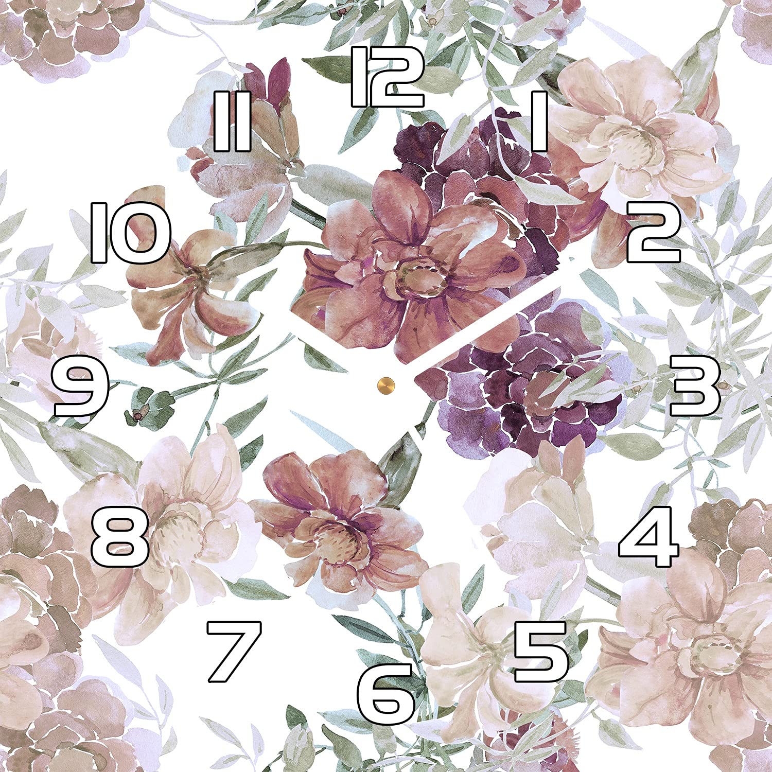 Horloge en verre trempé Coloray 30x30 motif floral au fini premium