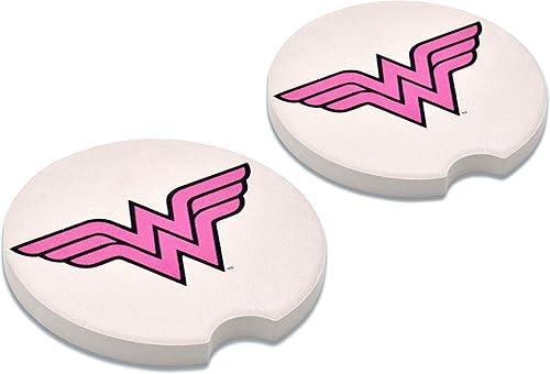 Elektroplate Posavasos de cerámica con licencia oficial de DC Comics Wonder Woman (2.6 pulgadas de diámetro), ajuste universal para todos los