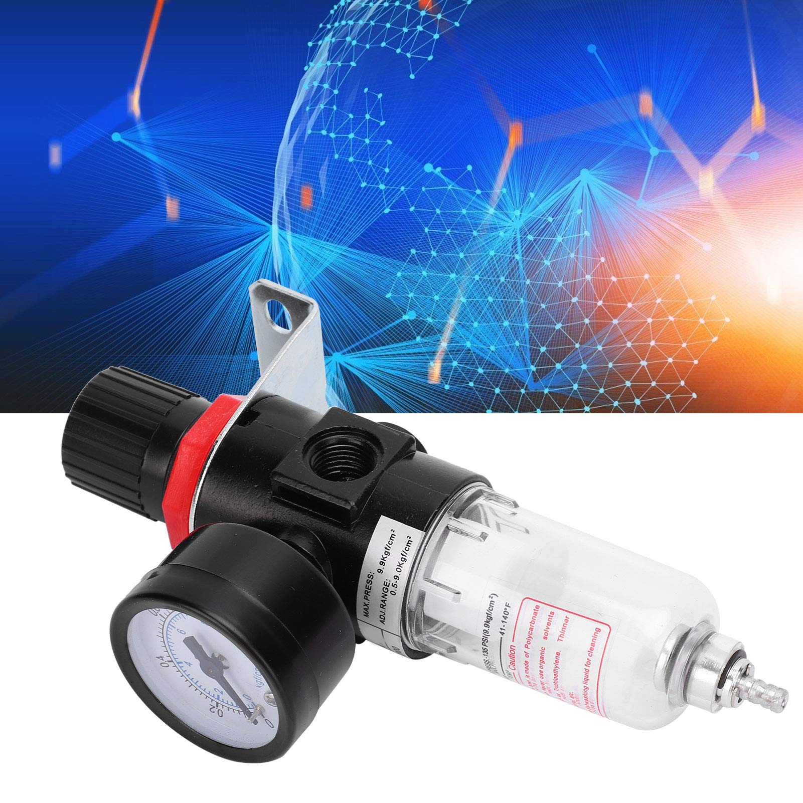 BSP1 / 4-calowy regulator filtra sprężonego powietrza, filtr sprężarki powietrza z pułapką wodną ze wspornikiem 0-10 bar, manometr regulatora ciśnienia filtra powietrza
